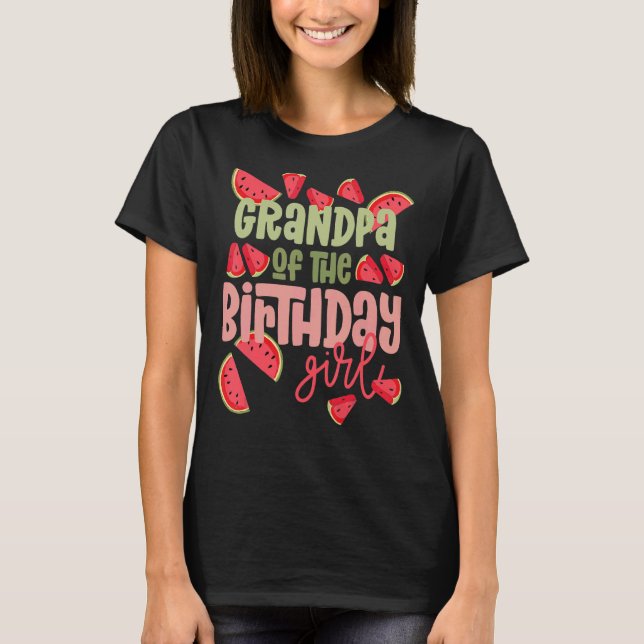 Camiseta Vovô Aniversário Um Em Um Melão Watermelon Birthda (Frente)