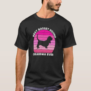 Camiseta Vovó Basset Hound Para Mulheres Cachorro Vovó Bass
