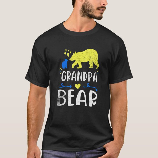 Camiseta Vovô Bear Family Correspondendo Síndrome de Awaren (Frente)