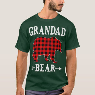 Camiseta Vovô Bear Natal Pajama Xadrez Vermelha Buffalo Fa