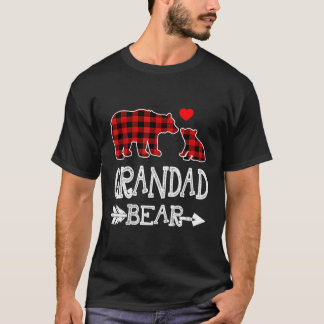 Camiseta Vovô Bear Natal Pajama Xadrez Vermelha Buffalo Fa