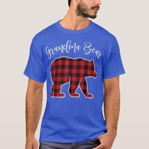 Camiseta Vovó Bear Pajama Red Buffalo Xmas Família Engraçad