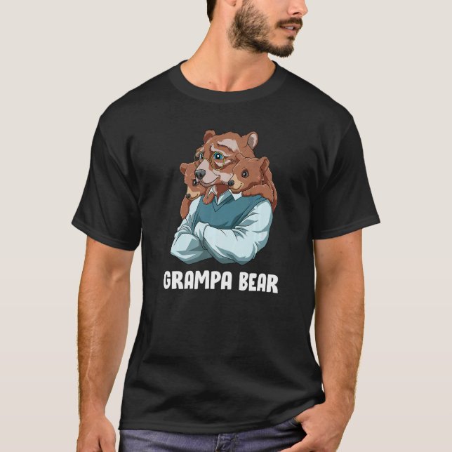 Camiseta Vovô Bear Twin Bebês Avô Avô netos (Frente)