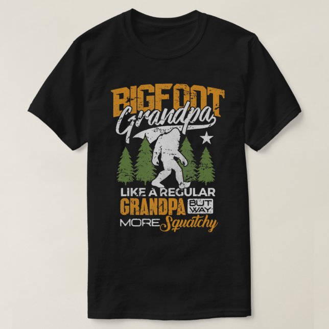 Camiseta Vovô Bigfoot T-Shirt Avô Sasquatch Yeti (Frente do Design)