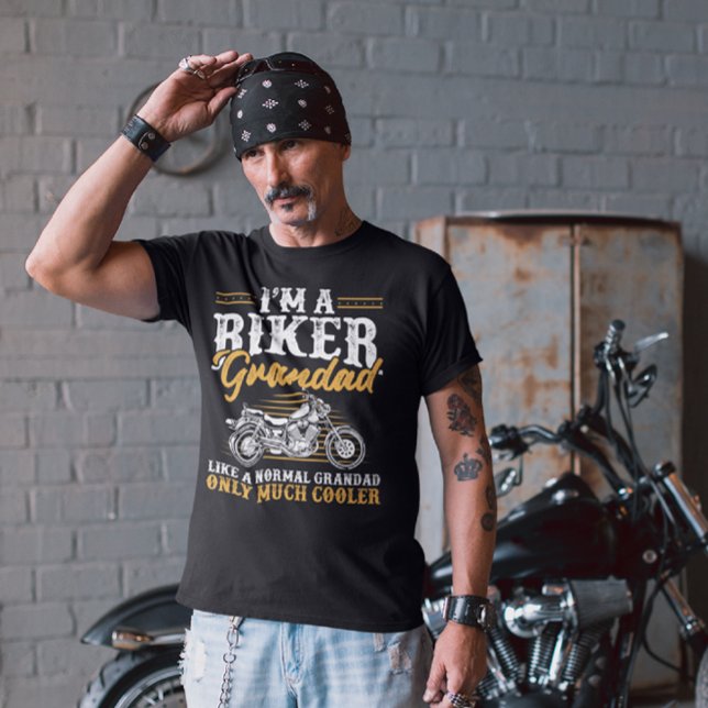 Camiseta Vovô Biker Engraçado Dizendo Motocicleta Vovô Pres (Criador carregado)