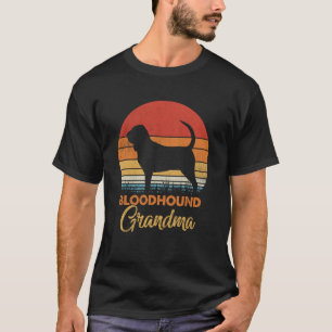 Camiseta Vovó Bloodhound Pôr do Sol Vintage Retrô