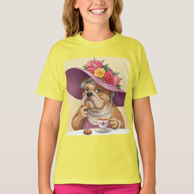 Camiseta Vovó Bulldog e Tea Party por Natasha Us (Frente)