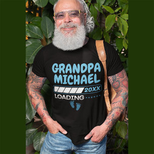 Camiseta Vovô Carregando Nome Personalizado Engraçado Ano