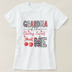 Camiseta Vovó Cereja Doce Um Aniversário Fofo Família