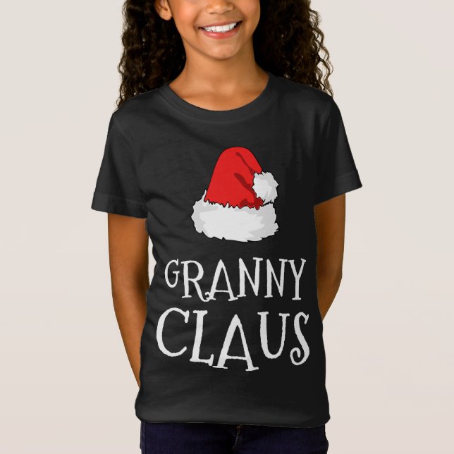 Camiseta Vovó Claus Christmas Hat Family Group Combinação P (Frente)