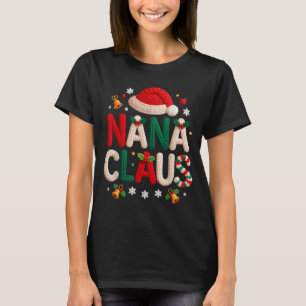 Camiseta Vovó Claus Design Tricô Vovó Família Pijama Mãe