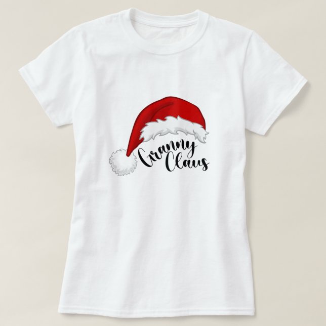 Camiseta Vovó Claus Papais noeis de Natal T-Shirt (Frente do Design)