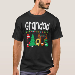 Camiseta Vovô Claus Papais noeis Lâmpadas de Árvore Reindee