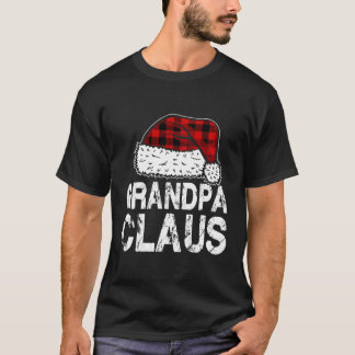 Camiseta Vovô Claus Santa Hat Red Buffalo Xadrez Christma