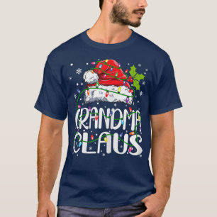 Camiseta Vovó Cláusula Feminina Luzes de Natal Família de P