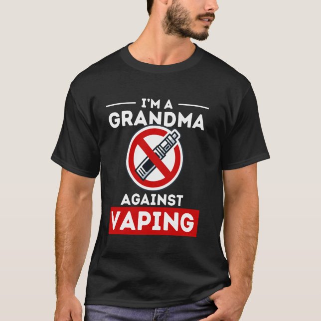 Camiseta Vovó Contra Vaping Funny Anti Vape Free (Frente)
