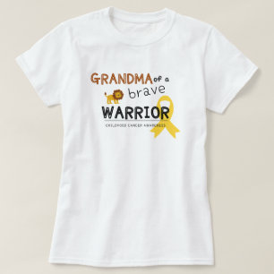 Camiseta vovó corajosa cancer de guerreiro leão mulheres T-