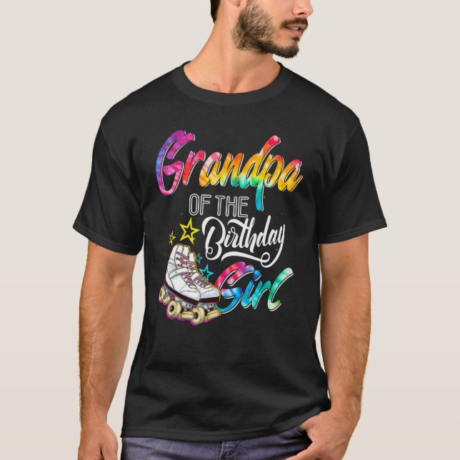 Camiseta Vovô da Birthday Girl Roller Skates Bday Sk (Frente)