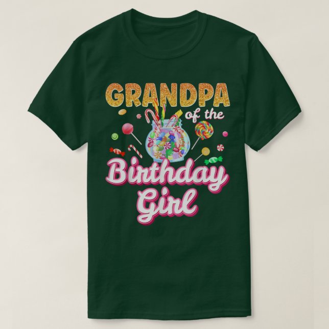 Camiseta Vovô Da Família Aniversário Candy (Frente do Design)