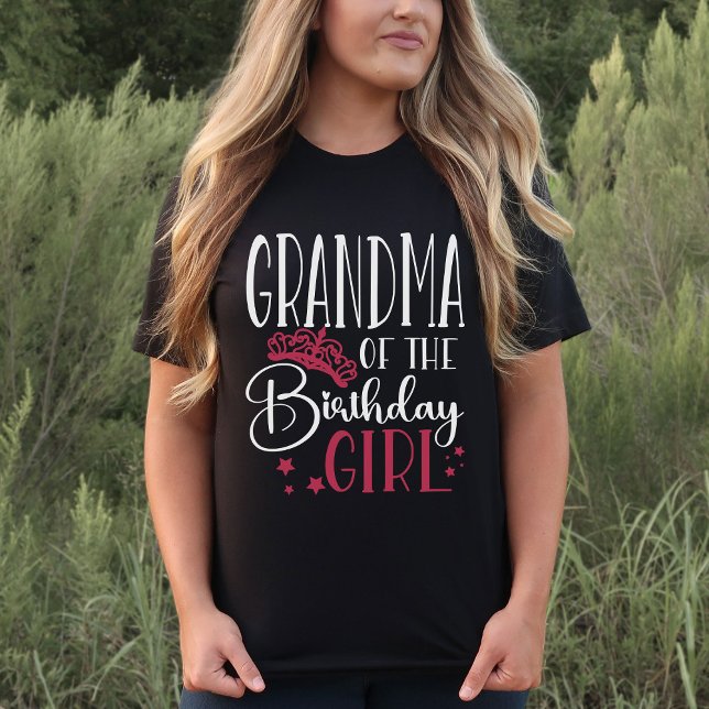 Camiseta Vovó da Família Personalizada Birthday Girl (Criador carregado)