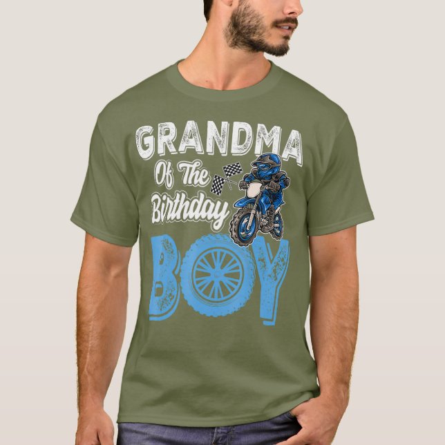 Camiseta Vovó da Festa de Bicicleta Birthday Boy Dirt Bday (Frente)