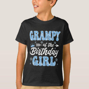 Camiseta Vovô Da Garota De Aniversário Flocos De Neve Inver