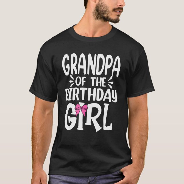 Camiseta Vovô Da Garota De Aniversário Mãe Pai Família M (Frente)