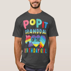 Camiseta vovô da garota de aniversário Pop It Unicorn Birth