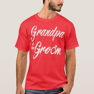Camiseta Vovô Da Groom Festa de casamento Engraçada Branca