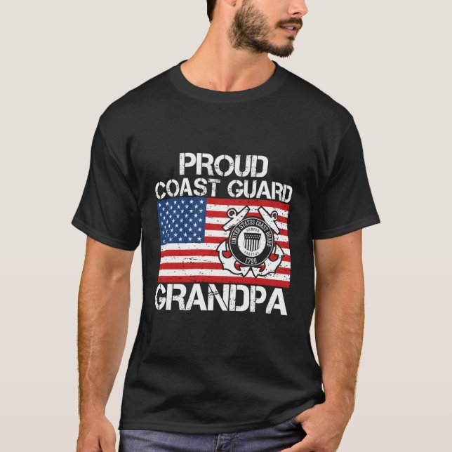 Camiseta Vovô da Guarda costeira orgulhosa (Frente)