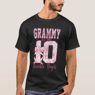 Camiseta Vovó da Menina de 10 Anos de Idade Laço Coquete Ro