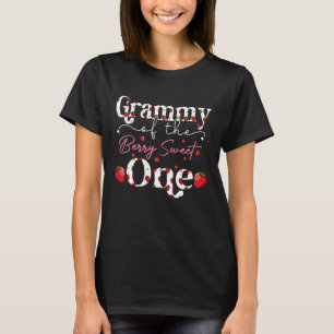 Camiseta Vovó da Menina de Um Ano de Idade Doce Morango