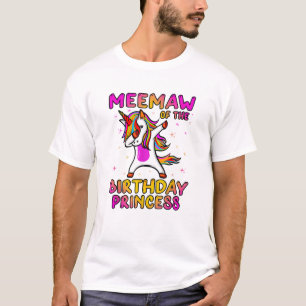 Camiseta Vovó Da Menina Princesa De Aniversário Avó Dabbi