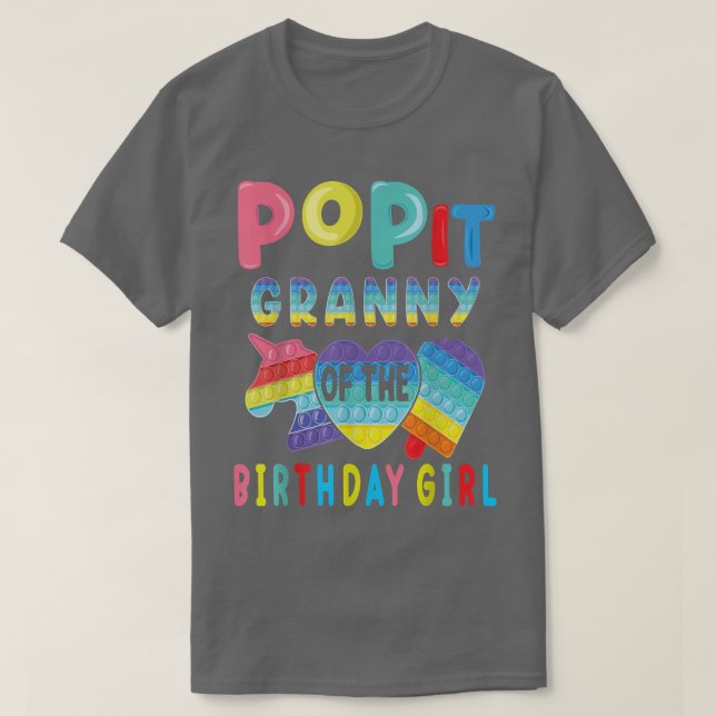 Camiseta vovó da Pop de Birthday Girl It Unicorn Birthda (Frente do Design)