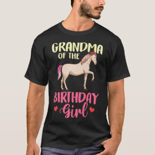 Camiseta Vovó Da Rapariga De Aniversário Equestre
