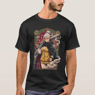 Camiseta Vovó Dandadan Seiko Cabelo Branco Olhos Vermelhos