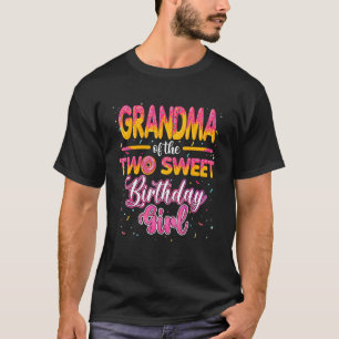 Camiseta Vovó Das Duas Garotas Doce De Aniversário segundo 