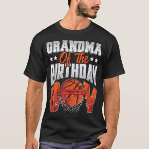 Camiseta Vovó de aniversário de basquete Boy Family Baller