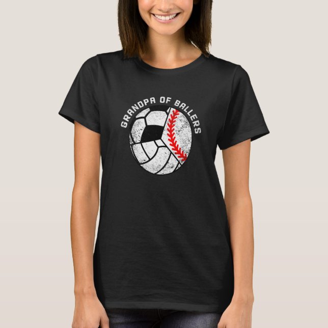 Camiseta Vovô De Balas De Baseball Soco De Voleibol (Frente)