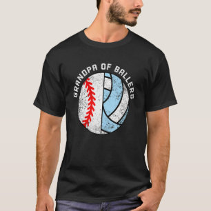 Camiseta Vovô De Balas De Beisebol Gran De Voleibol