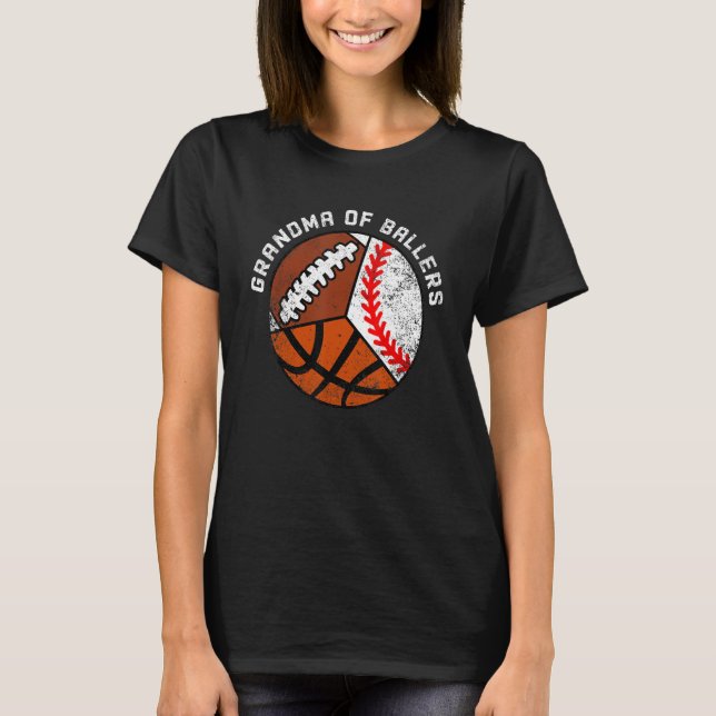 Camiseta Vovó De Ballers Baseball Futebol De Basquete (Frente)