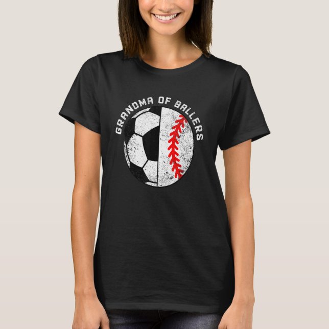 Camiseta Vovó De Ballers, Jogadora De Baseball Vovó (Frente)