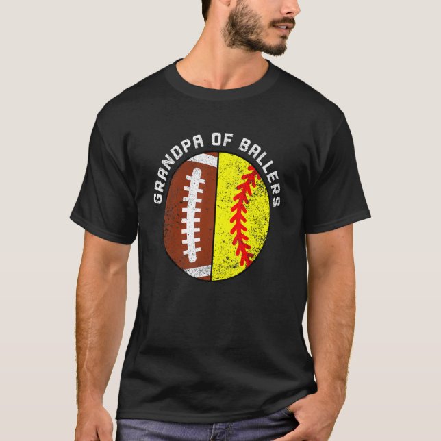 Camiseta Vovô De Ballers Vovô De Softball (Frente)