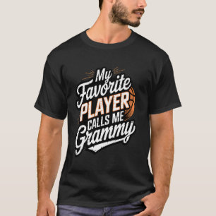 Camiseta Vovó de basquete Meu Jogador Favorito Me Chama Gra