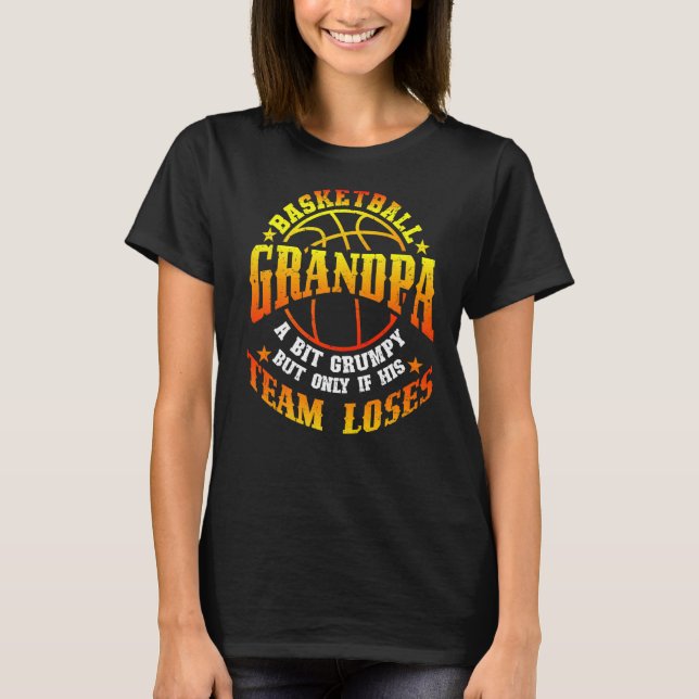 Camiseta Vovô De Basquete Um Pouco Grumpy Avô G (Frente)