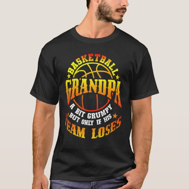 Camiseta Vovô De Basquete Um Pouco Grumpy Avô G (Frente)