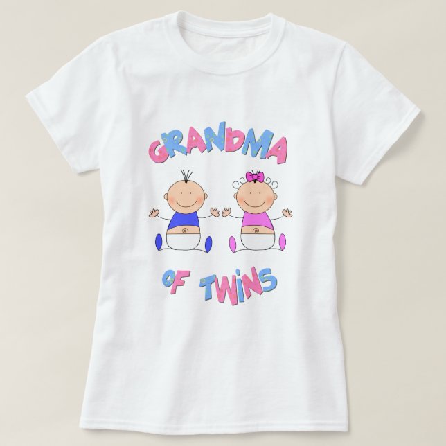 Camiseta Vovó de Bebês Gêmeos (Frente do Design)