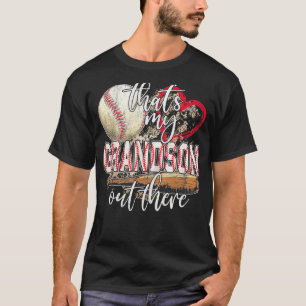 Camiseta vovó de beisebol que é meu neto lá fora