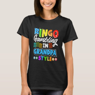 Camiseta Vovô de Bingo Apostando Estilo Engraçado Jogador d