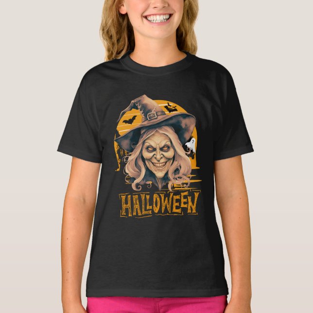Camiseta Vovó de Bruxa de Halloween (Frente)